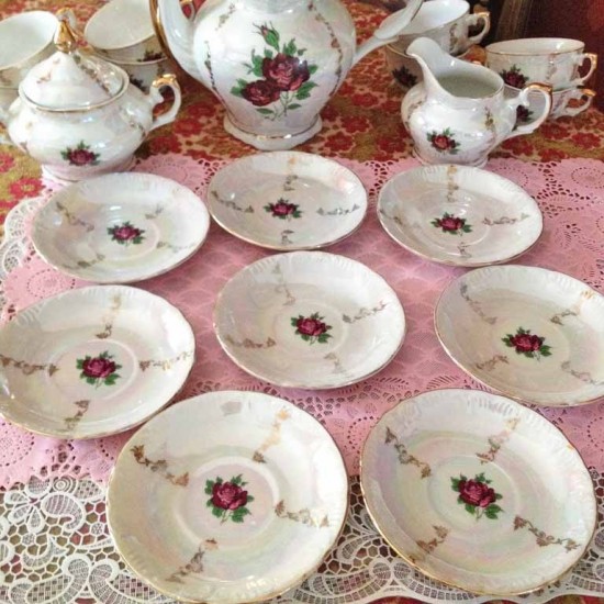 Servies wit parelmoer 4