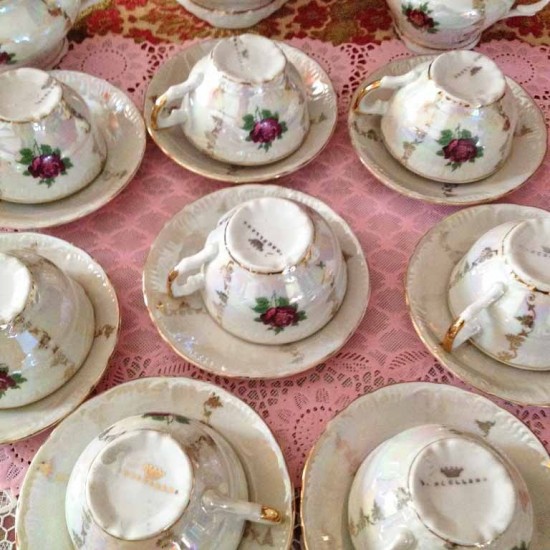 Servies wit parelmoer 5