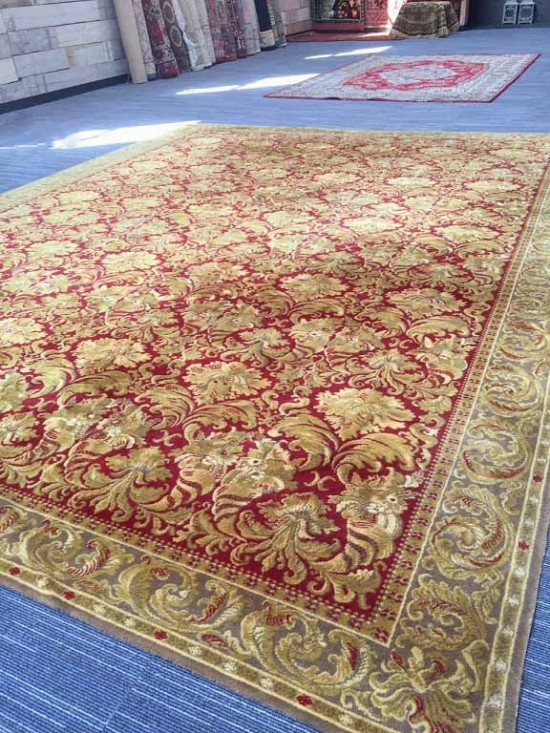 Tt1073 barok vloerkleed goudrood 2