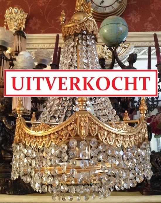 Vk3037 antieke kroonluchter kristal goud