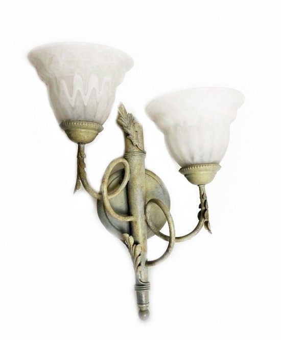 Vpl5084 8   wandlamp 2 arms vintage