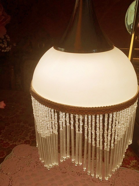 Wandlamp goud kralen 6