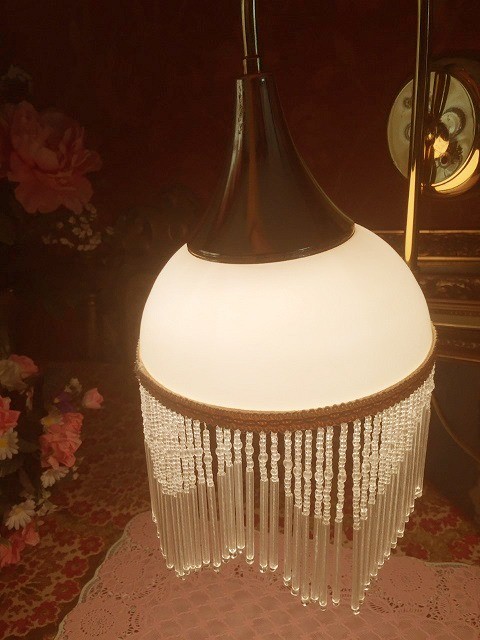 Wandlamp goud kralen 7