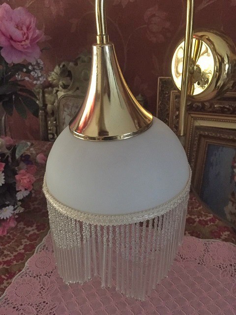 Wandlamp goud kralen 8