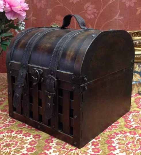 houten kist/doos opberg voor antieke verzameling/decoratie - bruin - Dozen | Kisten | Blikken - Westenhof