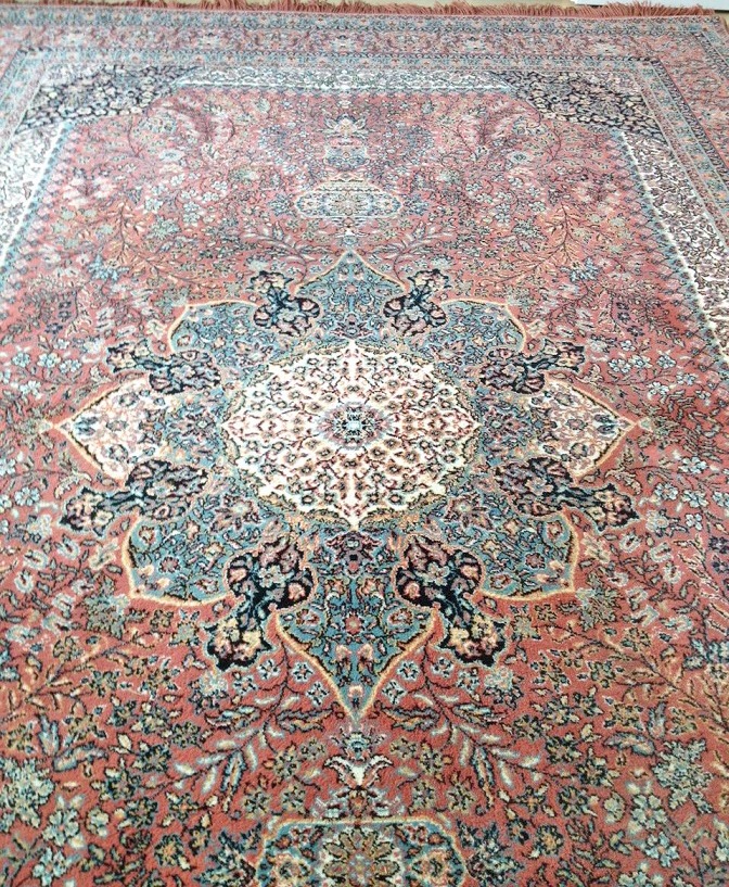 Super Wollen perzisch tapijt/vloerkleed Tabriz vintage oudroze/oud-roze LA-35