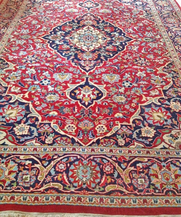 Wonderbaar Handgeknoopt Kashan wollen perzisch tapijt/vloerkleed vintage,rood PT-74