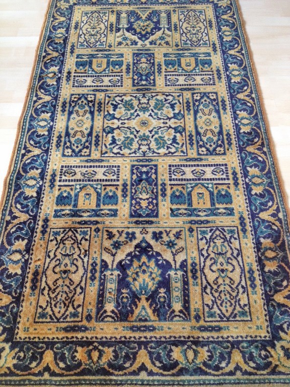 wollen perzisch loper/tapijt hal gang, bakhtiar 163x85 goud,blauw,groen - Lopers tapijten - Westenhof