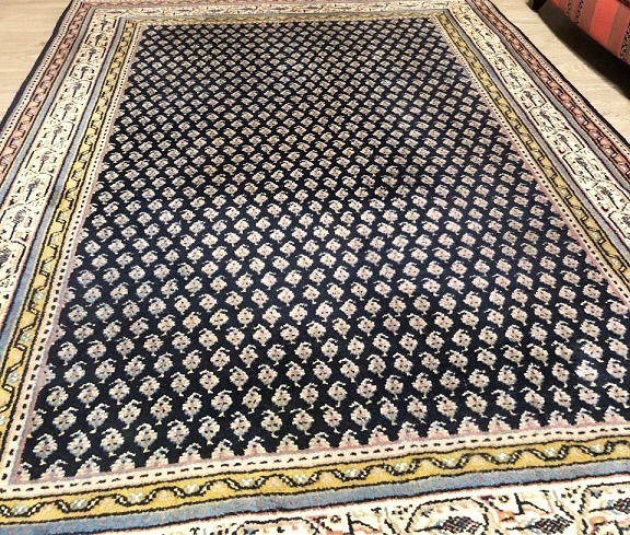 tand uitvinding vos Handgeknoopt mir perzisch tapijt / vloerkleed wol, vintage klassiek 240x175  cm- blauw - Tapijten / Vloerkleden - Westenhof