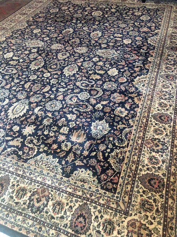 Kwadrant Min onenigheid Groot wollen oosters vloerkleed/perzisch tapijt klassiek tabriz vintage  350x250 cm – blauw / donkerblauw - Tapijten / Vloerkleden - Westenhof