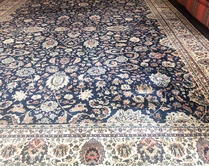 Kwadrant Min onenigheid Groot wollen oosters vloerkleed/perzisch tapijt klassiek tabriz vintage  350x250 cm – blauw / donkerblauw - Tapijten / Vloerkleden - Westenhof