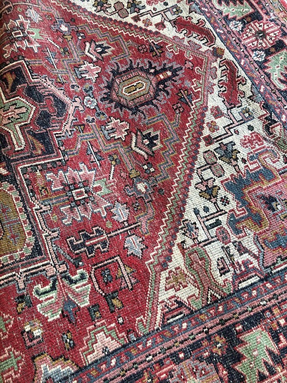 wees onder de indruk delen Somatische cel Handgeknoopt Heriz perzisch tapijt / oosters vloerkleed wol, klassiek  vintage / retro 285x187 cm - Rood - Tapijten / Vloerkleden - Westenhof