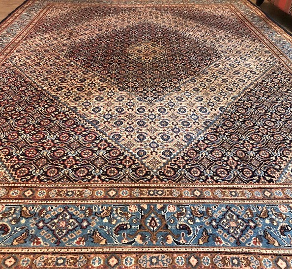 navigatie voor de helft Glimlach Handgeknoopt Bidjar perzisch tapijt / oosters vloerkleed wol, klassiek  vintage 315x228 cm, bruin, blauw, creme - Tapijten / Vloerkleden - Westenhof