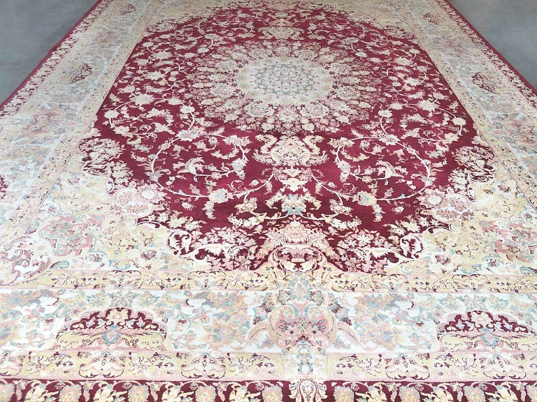 Groot oosters / perzisch tapijt klassiek tabriz bloemen 400x300cm - rood - Tapijten / Vloerkleden - Westenhof