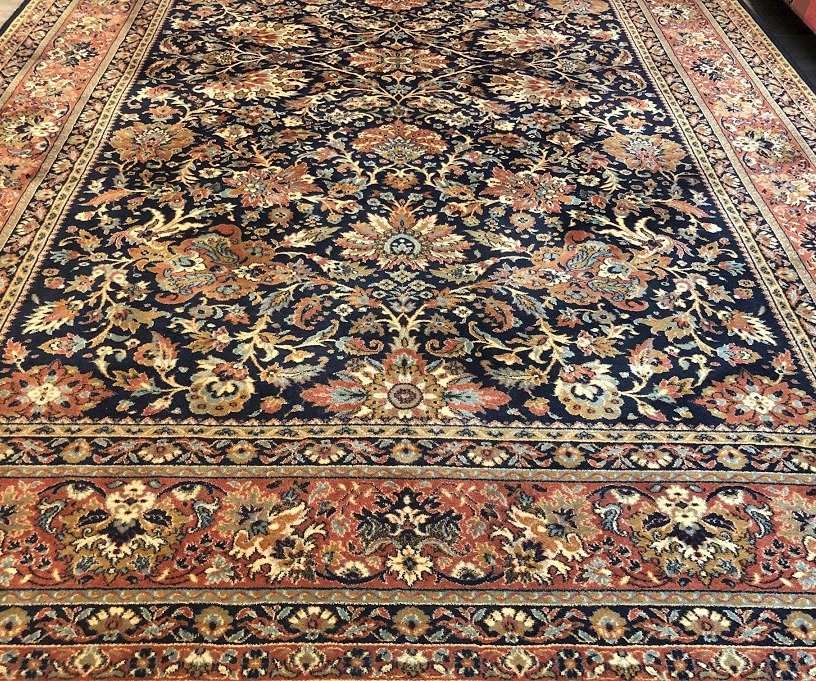 Mangel opgroeien Sanctie Vintage oosters wollen vloerkleed / perzisch tapijt tabriz klassiek 300x200  cm – blauw / donkerblauw, oud oranje - Tapijten / Vloerkleden - Westenhof