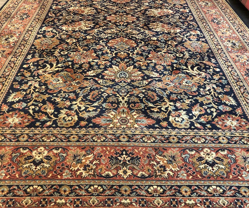 Sporten blijven Continent Vintage oosters wollen vloerkleed / perzisch tapijt tabriz klassiek 300x200  cm – blauw / donkerblauw, oud oranje - Tapijten / Vloerkleden - Westenhof