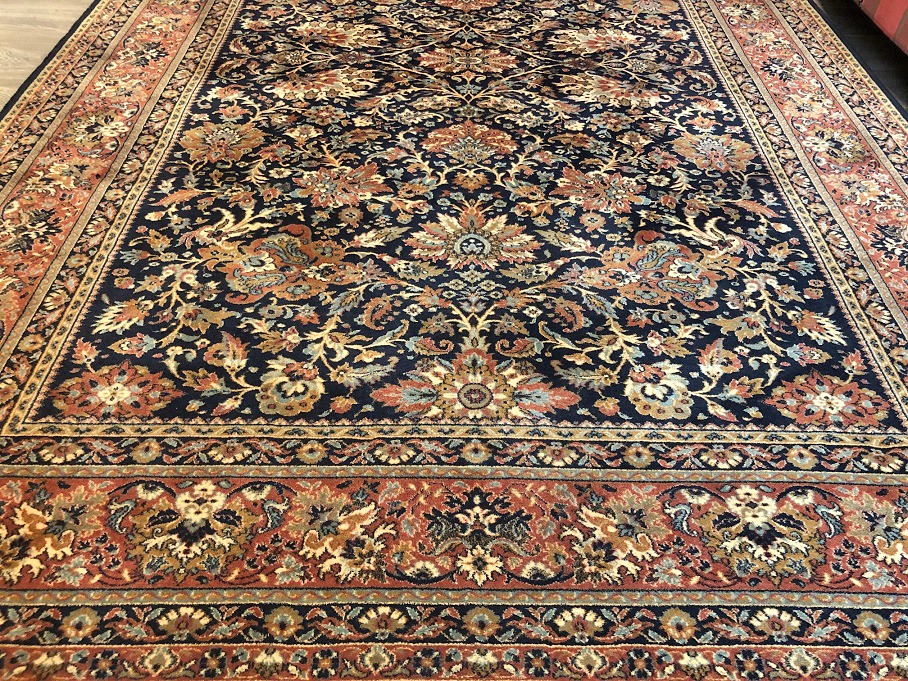 sigaar Vruchtbaar Tragisch Vintage oosters wollen vloerkleed / perzisch tapijt tabriz klassiek 300x200  cm – blauw / donkerblauw, oud oranje - Tapijten / Vloerkleden - Westenhof