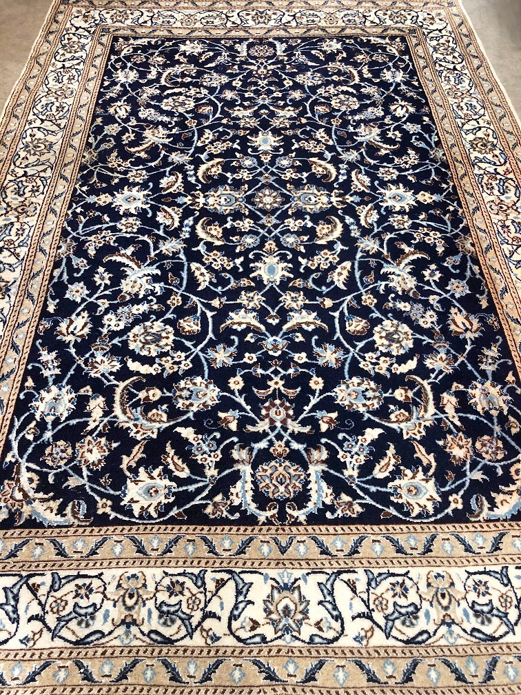 strijd pellet Ik heb een contract gemaakt Perzisch tapijt handgeknoopt Nain 6La wol / zijde oosterse vloerkleed  vintage klassiek 300 x 200 cm – donkerblauw met beige - Tapijten /  Vloerkleden - Westenhof